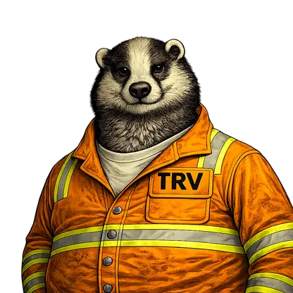 Inmate TRV-002, Badger, at processing